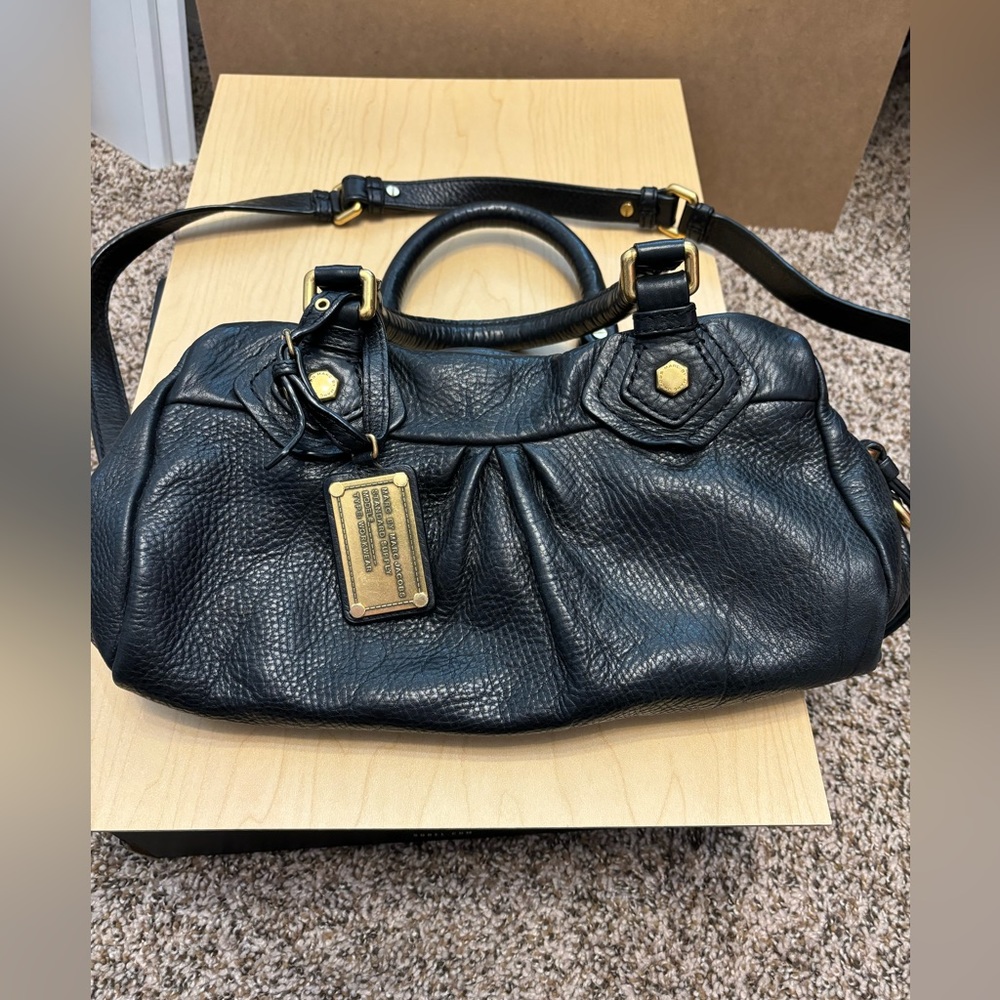Marc by Marc Jacobs Classic Q Baby Groovee Leather Bag Black Gold SOLD OUT